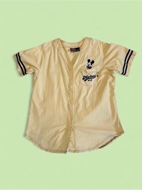 Mickey Mouse Vintage baseball jersey, yellow, late 90s - early 00s